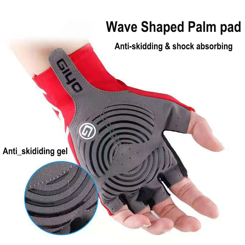 Короткие велосипедные перчатки GIYO митенки без пальцев Нескользящие из лайкры |