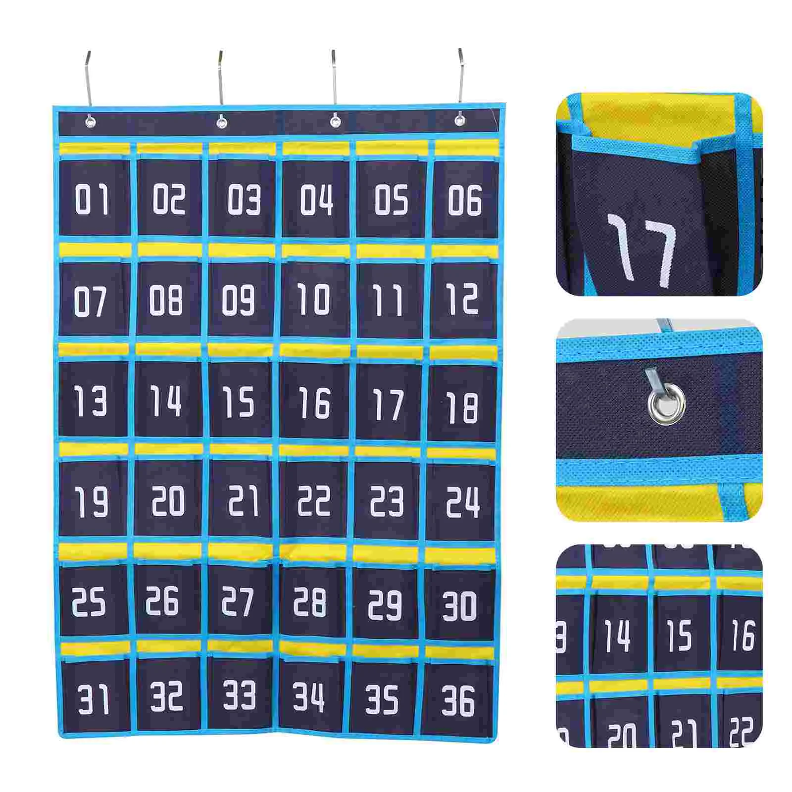 

Pocket Classroom Chart Cell Storage Holder Numbered Hanging Wall Organizer Pockets Pouch Calculator Sundries Closet Door Library