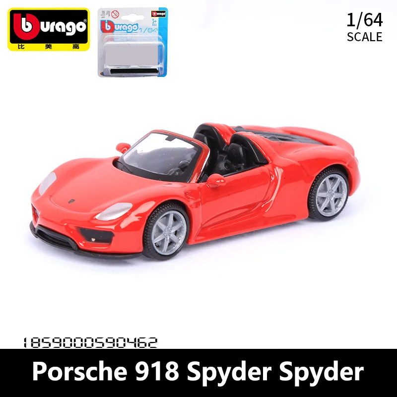 

Bburago 1:64 Porsche 918 Spyder Alloy Model Mini Car Diecasts & Kids Toys Vehicles Toy Pocket Car Decoration Gifts For Children