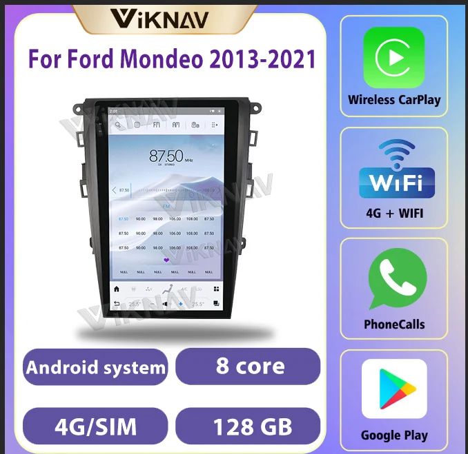 

Автомагнитола на Android 11 с сенсорным экраном для Ford Mondeo 2013-2021, 13,6 дюймов, мультимедийный видеоплеер, головное устройство с GPS-навигацией