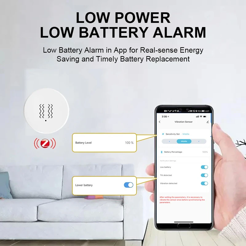 Умный датчик наклона Tuya ZigBee мониторинг в реальном времени сигнализация