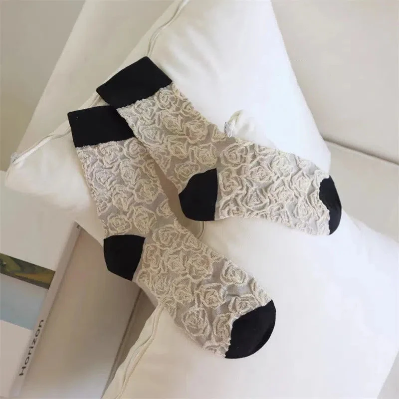 

Носки с цветочной текстурой для удобной и дышащей искусственной кожи для женской универсальной спортивной одежды