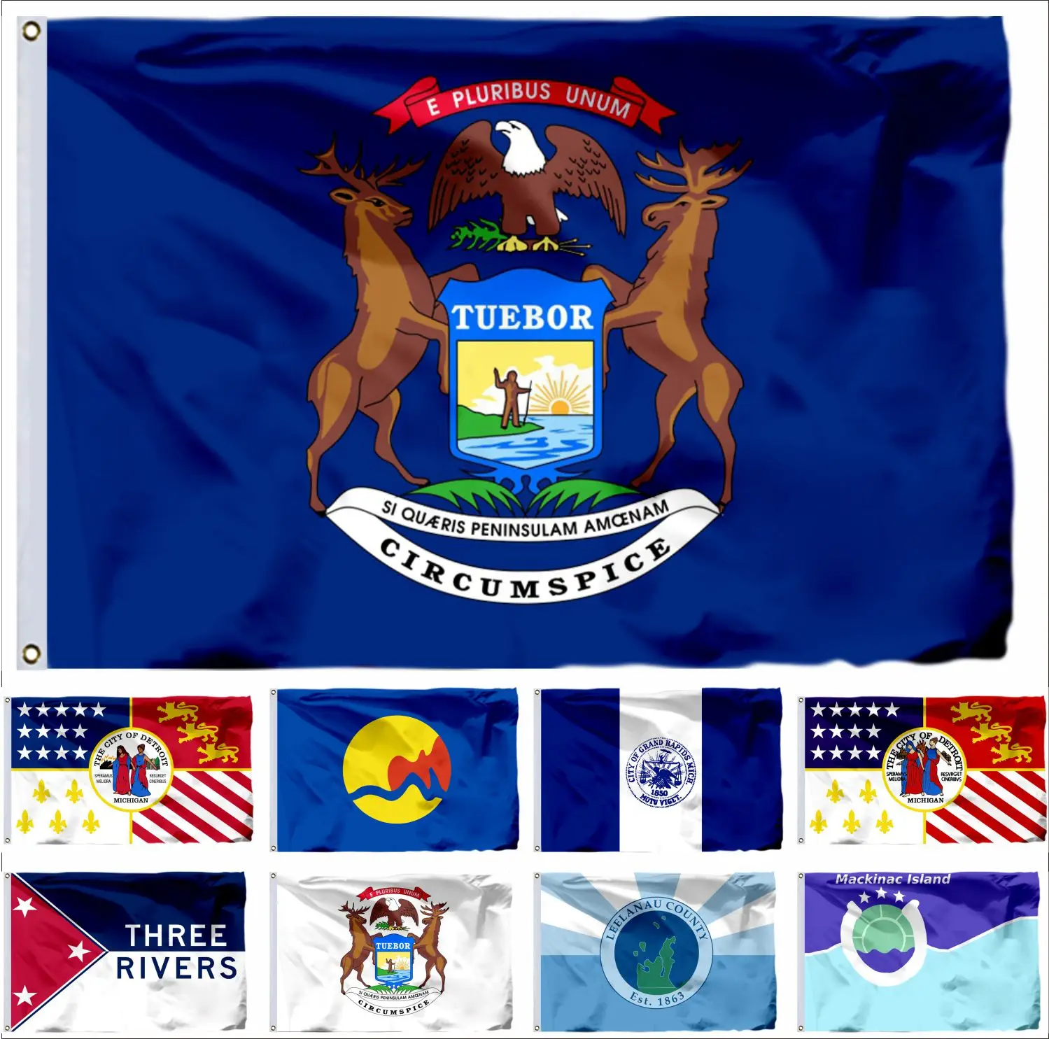 

USA Detroit Michigan Flag 90x150cm Troy 3x5ft US Guanica Leelanau County American United States Flags Wyoming Banners