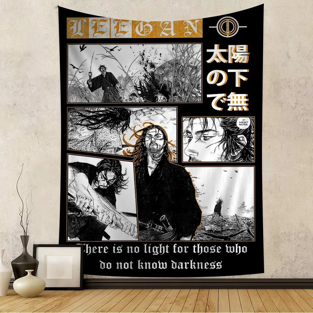 Японский самурай Мусаси Вагибнд Гобелен Полиэстер/Хлопок Вязаный Настенный