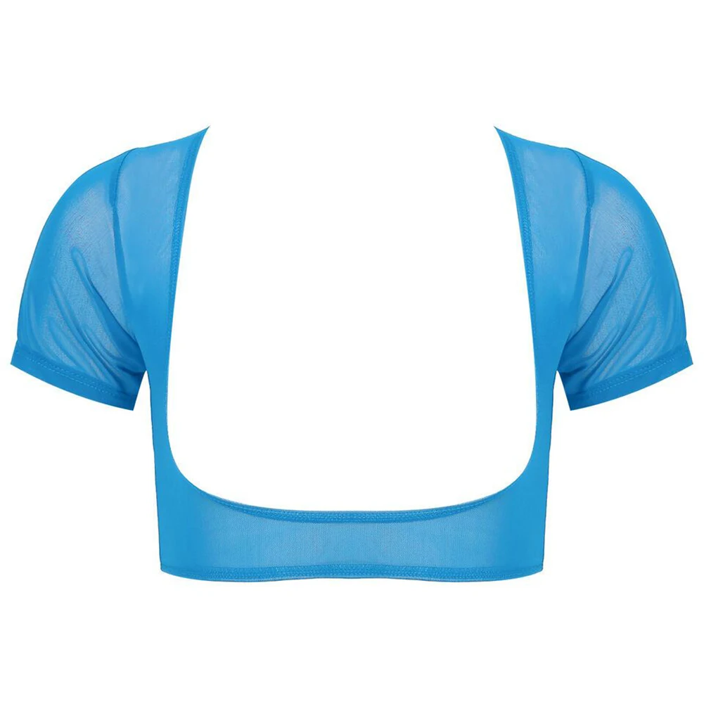 Женский сексуальный мягкий сетчатый прозрачный укороченный топ Прозрачная