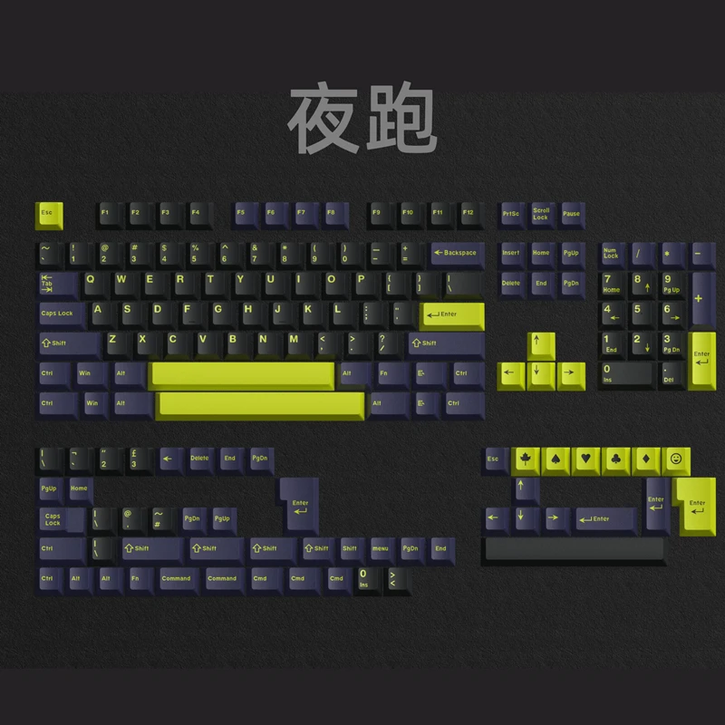 163 клавишнабор, клавиши GMK Night Runner, ABS, двойное литье, профиль Cherry, для механической клавиатуры Wooting EV63 (art.: 3920daae65f35) - 3920daae65f35