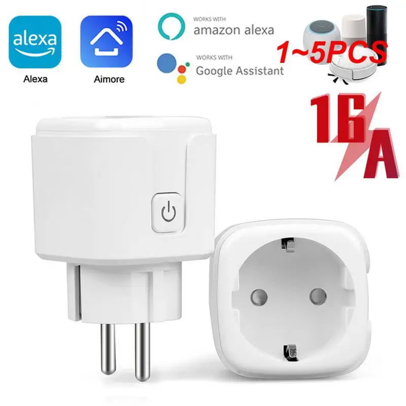 

1~5PCS Wifi Eu Plug Aimore App Control Timing Overcharge Protection 16a Smart Wireless Outlet Smart Socket