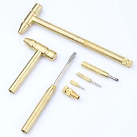5 in 1 multifunctional mini copper hammer household five in one copper plated hammer with small screwdriver inside