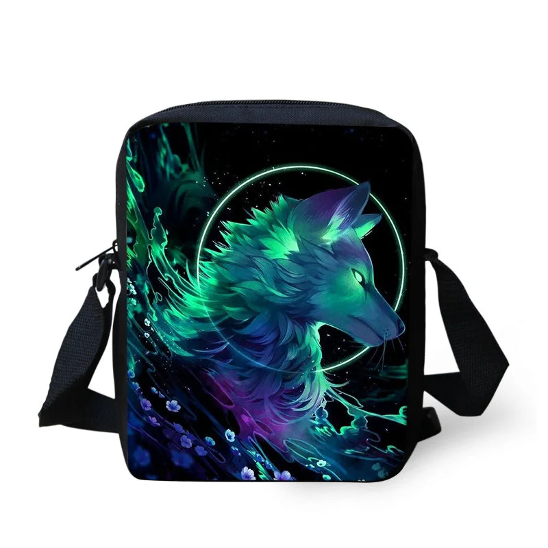 ADVOCATOR Star Moon Wolf Pattern Small Crossbody Bags Kids Children School Bags Cool Messenger Bags with Free Shipping