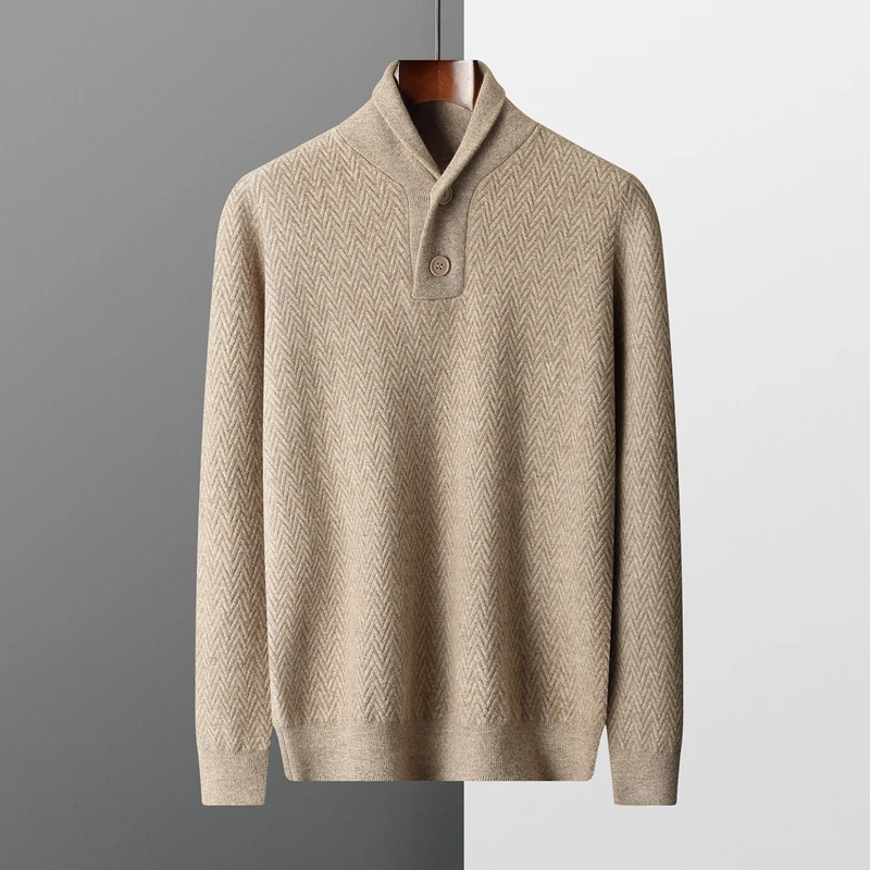 Новинка 100% кашемировый свитер с семи иглами утолщенный однотонный воротником