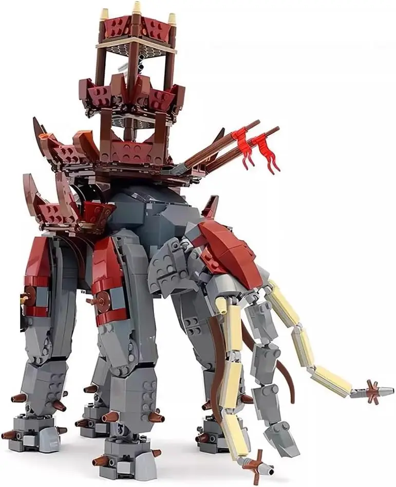 Фото MOC Lord Rings Oliphant Mount Building Block Игрушки Средневековый слон Солдат Боевой мамонт DIY Модель Подарки для фанатов Мальчиков и девочек №1