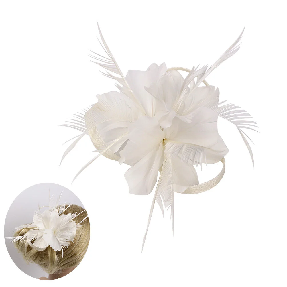 

1PC Flax Hair Side Clip Elegant Hair Clips Hair Pin for Women Lady (White)