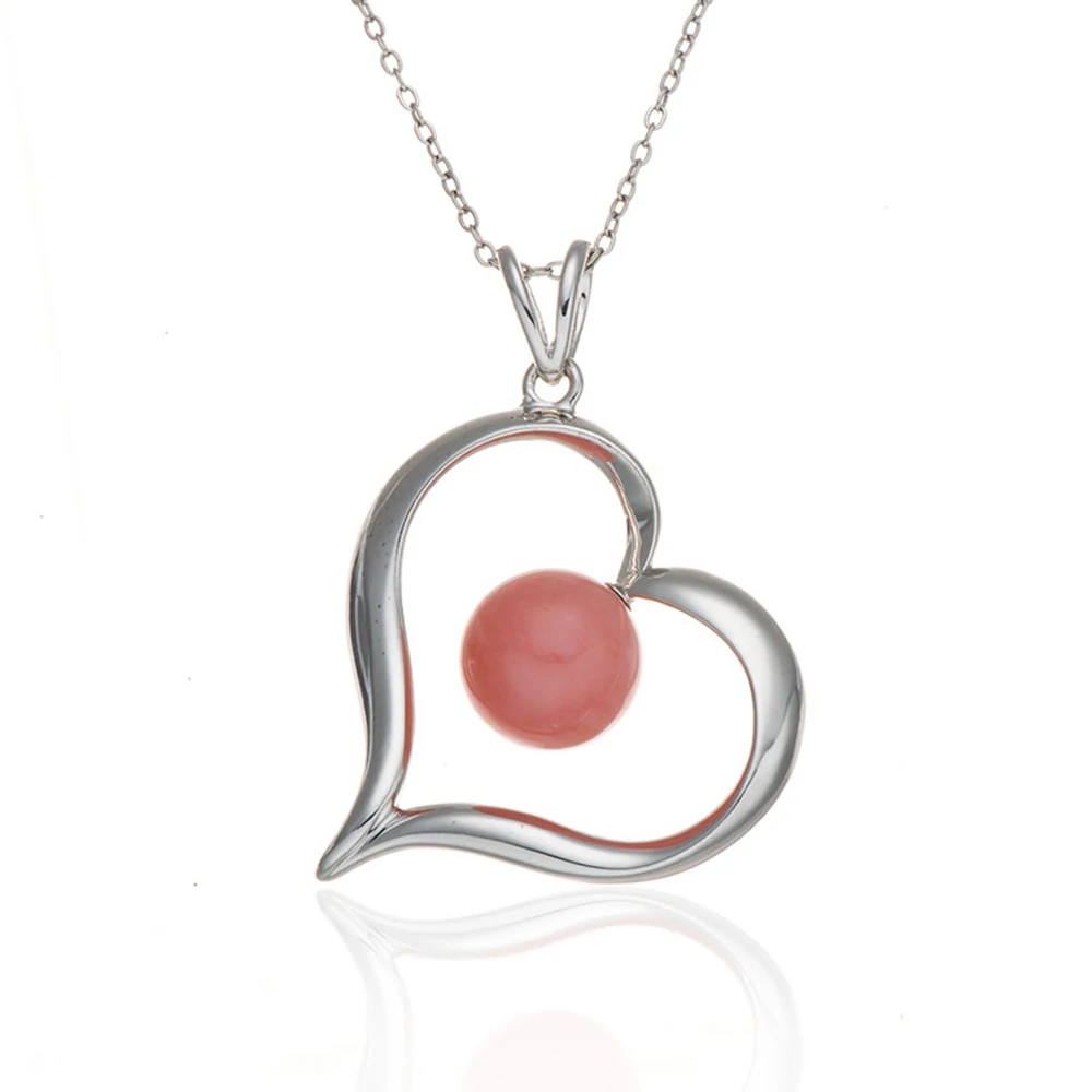 

Stock Clearance Natural Strawbery Quarts Sterling Silver Pendants Heart Shape Bead 12mm S925 Jewelry Simple Design