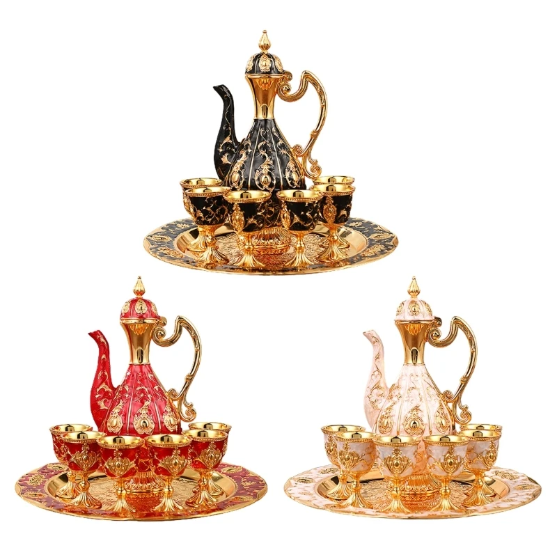 

Wine Dispenser Set High-End Ornament and Drinking Cup Wine Set Zinc Alloy Material Barware Set Great Gift for WINE LOVER