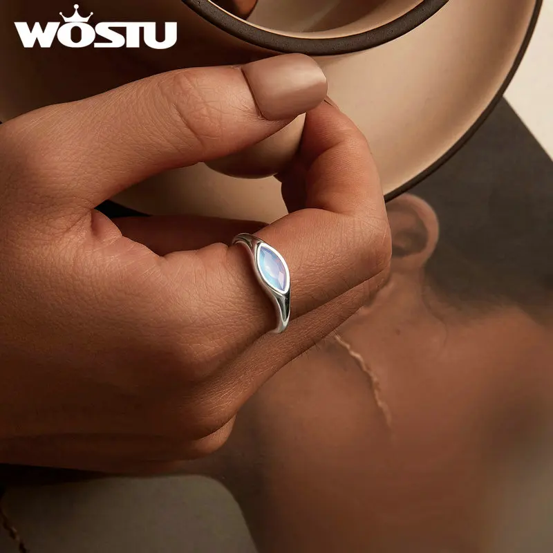 WOSTU Оригинальное кольцо из стерлингового серебра 925 пробы с застежкой на глаза