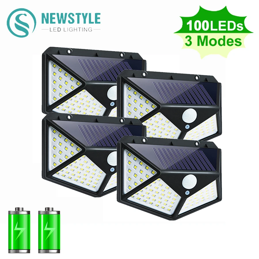 

Уличная лампа на солнечной батарее, 100, 468 светодиодов, 3 режима