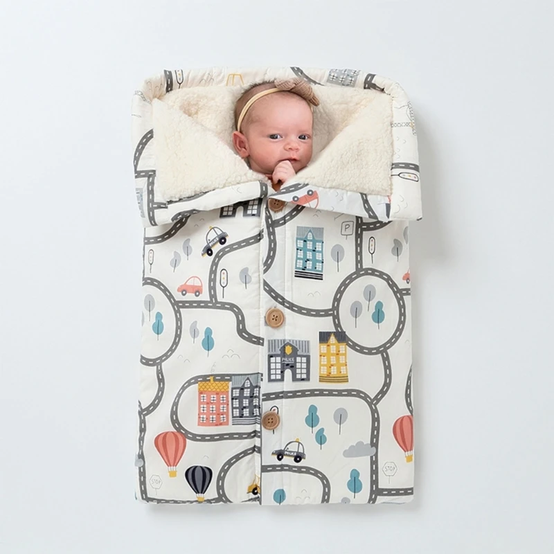

Warm Baby Sleeping Bag Stroller Sleep Sack Newborn Printed Swaddling Blanket Baby Receiving Blankets Stroller Wrap A2UB