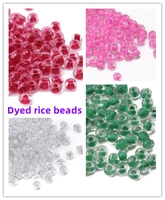 2 4mm transparent dye core glass rice beads diy beading materials clothing accessories etc