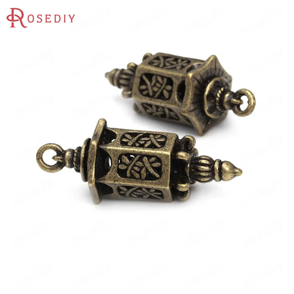 6PCS 35x12MM Antique Bronze Vintage Style Zinc Alloy Lanterns Charms Pendants Jewelry Making Supplies Diy Findings Accessories - купить по