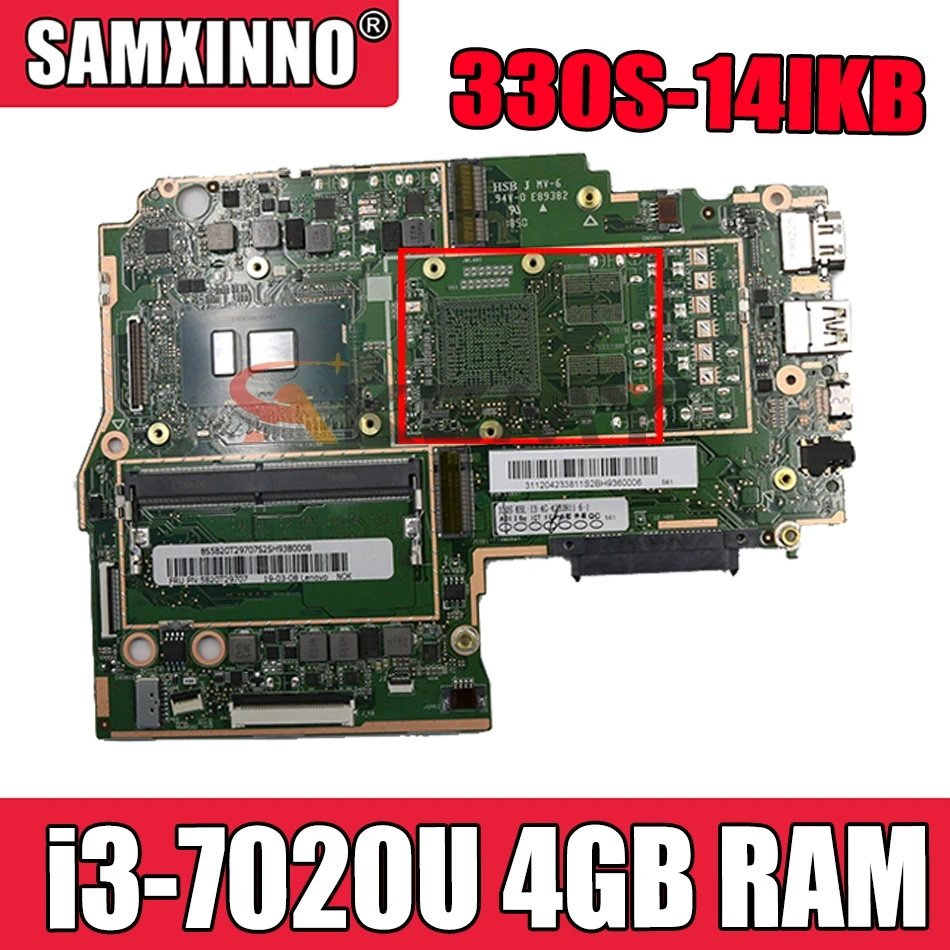 

Материнская плата для ноутбука Lenovo 330S-14IKB с процессором i3 7020U, 4 Гб ОЗУ, протестированная материнская плата FRU 5B20R07616 5B20S95590 5B20S95587