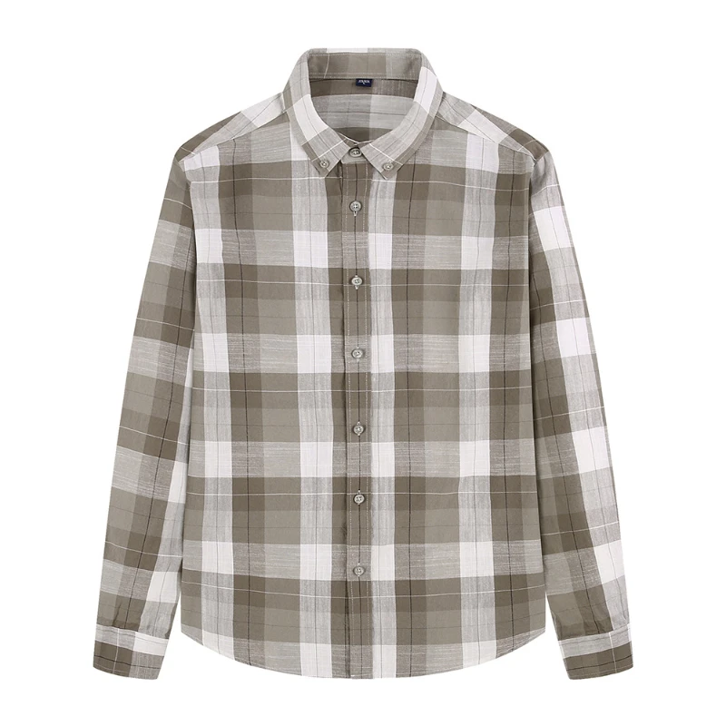 Simple Classic Plaid Men Shirt Long Sleeve Slim Fit Cotton New Arrival Fashion 100% Cotton Plaid Young Men Casual Shirts S-4XL