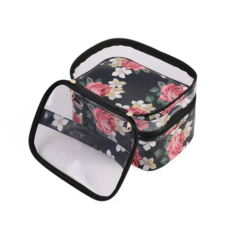 

Multifunction Travel Clear Makeup Bag Fashion Leopard Cosmetic Bag Toiletries Organizer Waterproof Females Storage Make Up Cases