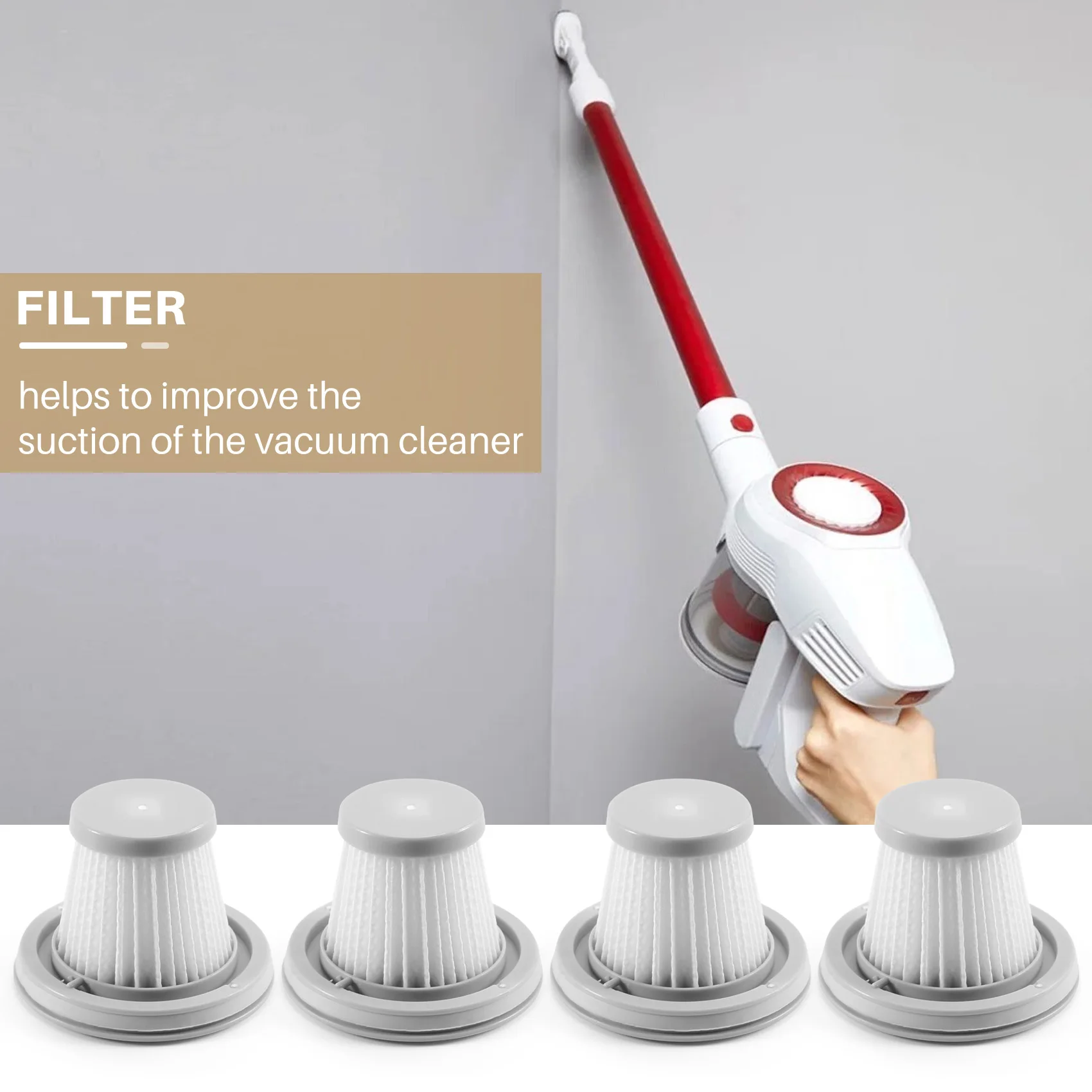 4 шт. беспроводной моющийся фильтр HEPA для пылесоса XIAOMI MIJIA