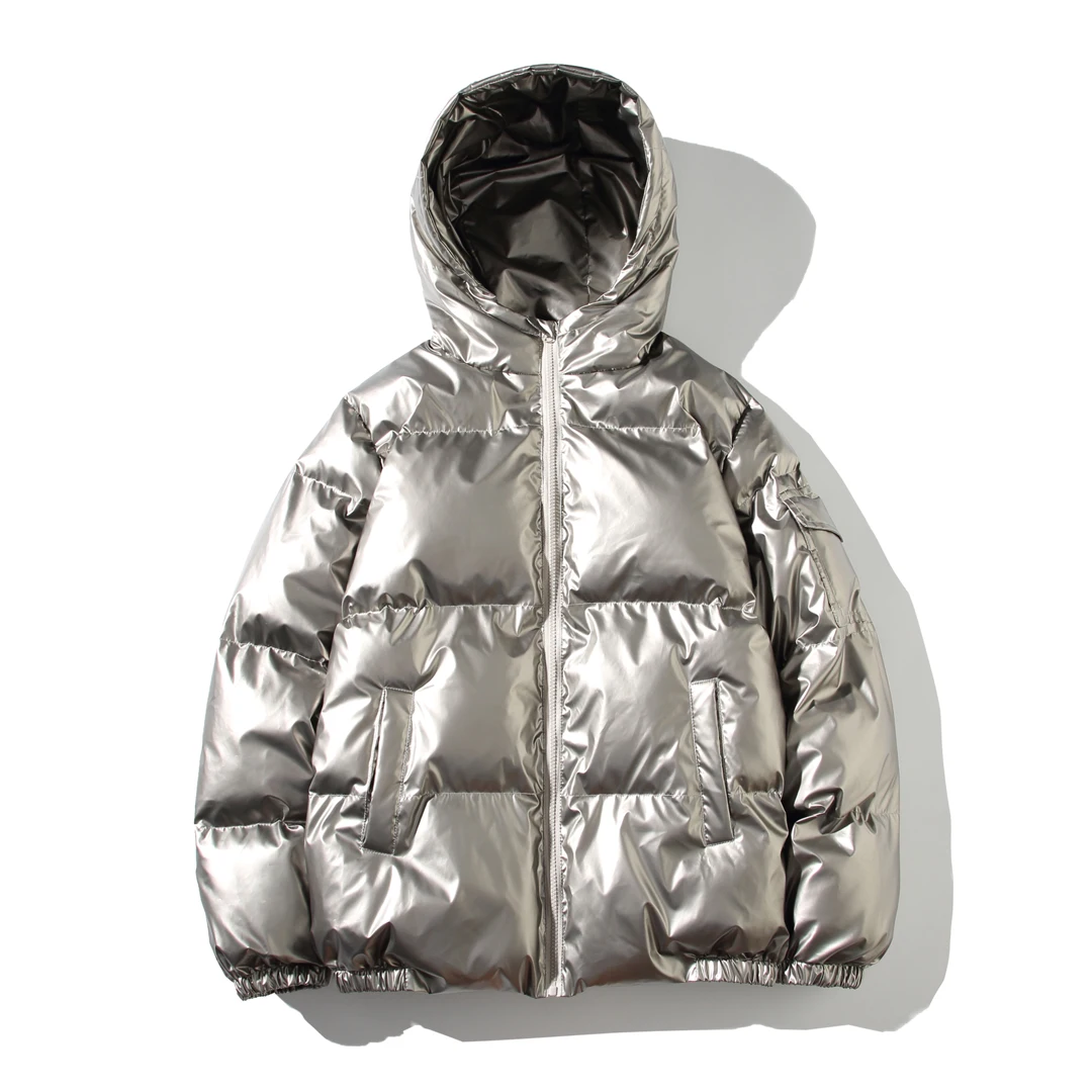 Winter Solid Color Parka Men Thick Hooded Jacket 2023  New Warm Harajuku Coat Male Casual Zipper Jackets Windproof Outwear