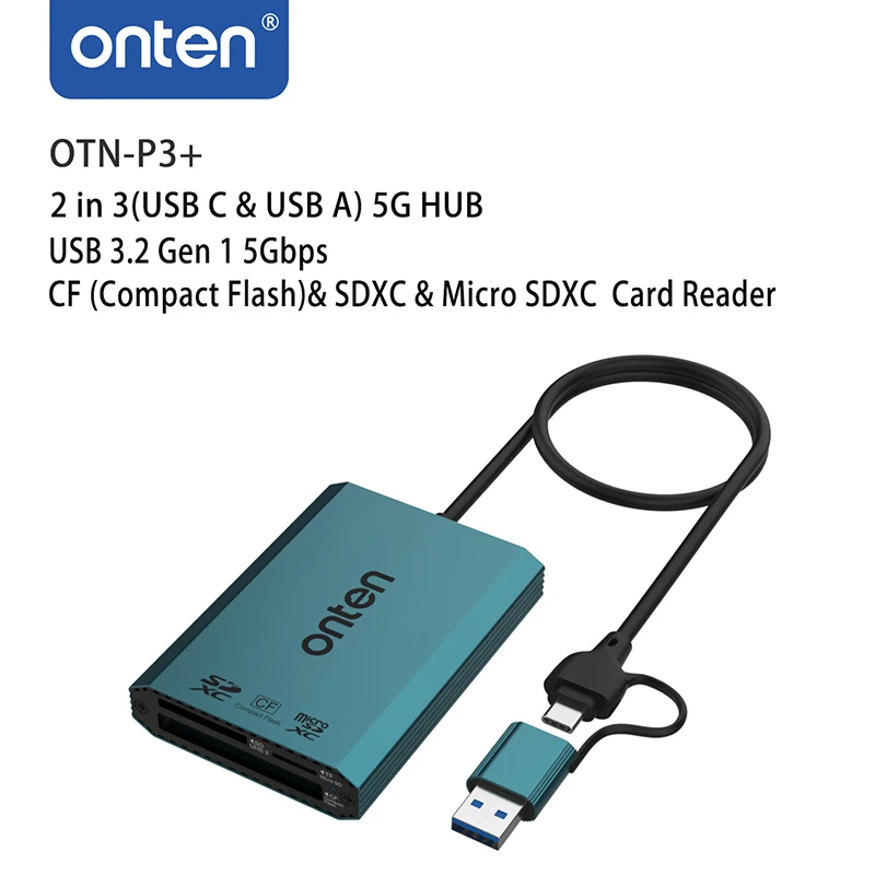 ONTEN 2 в 2/3 (USB C и USB A) 5/10G HUB 3.2 Gen 1 CFexpress A/B/SDXC Micro SDXC Card Reader Корпус из алюминиевого сплава