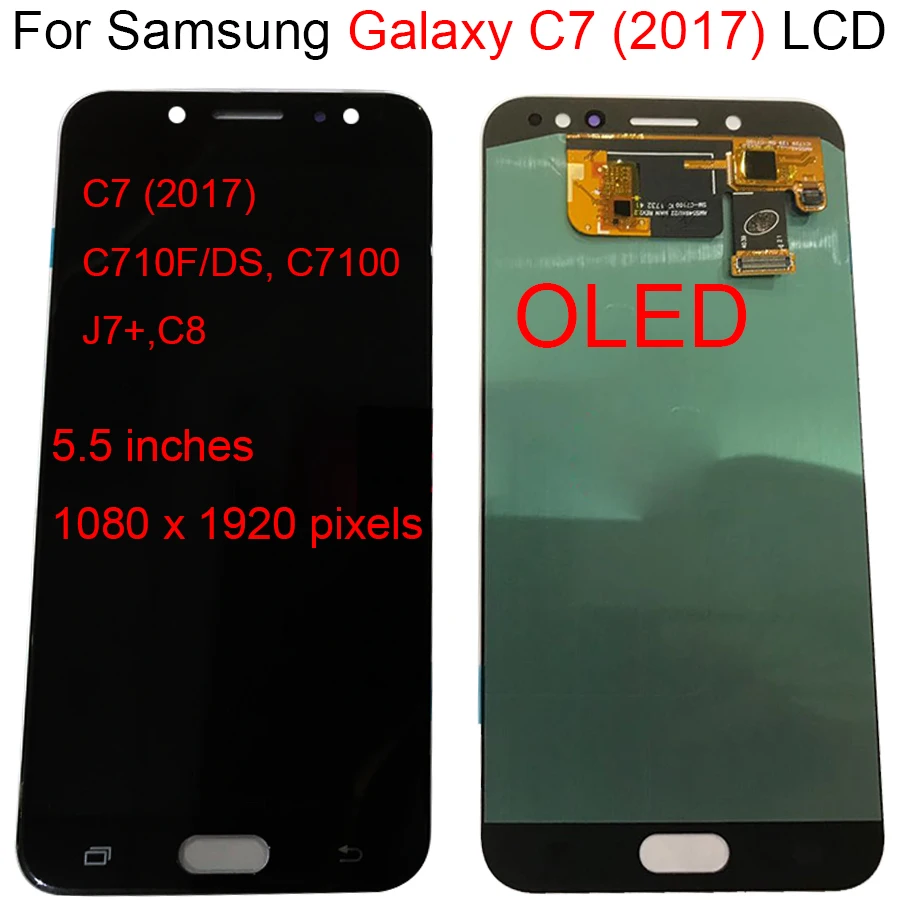 100% протестированный 5 дюймовый C8 дисплей для Samsung Galaxy C710 ЖК-дисплей с сенсорным