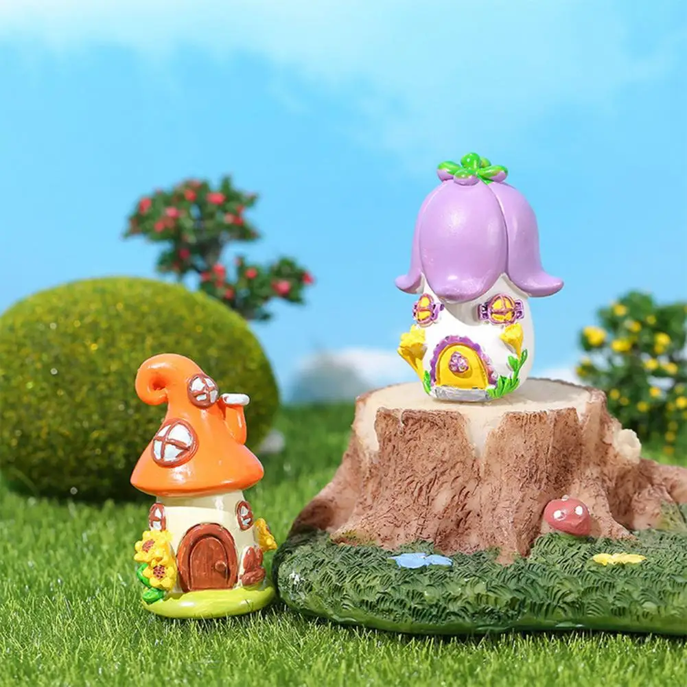 Довольно гладкий сказочный мир красный грибной коттедж украшение 3D однотонный