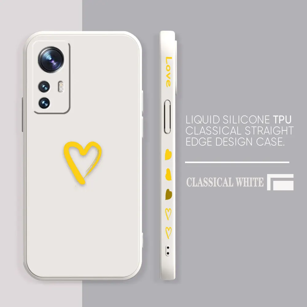Phone Case For Xiaomi 13 12 12T 12S 11 11T 10S 9 8 Pro Ultra Lite Colour Case Cover Funda Cqoue Shell Capa Cute Love Heart Frame