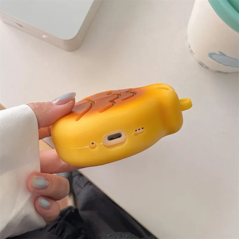 Фото Чехол для наушников AirPods 4 3 2 1 Pro Pro2, 3D-силиконовый защитный чехол-коробка в виде мультяшного тайяки с подвеской №3