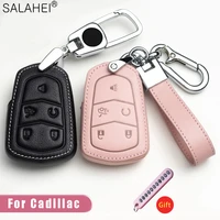 345 buttons leather car key case holder shell fob for cadillac esv escalade cts xts srx ats 2015 2016 2017 2018 ct5 xt5 xt6