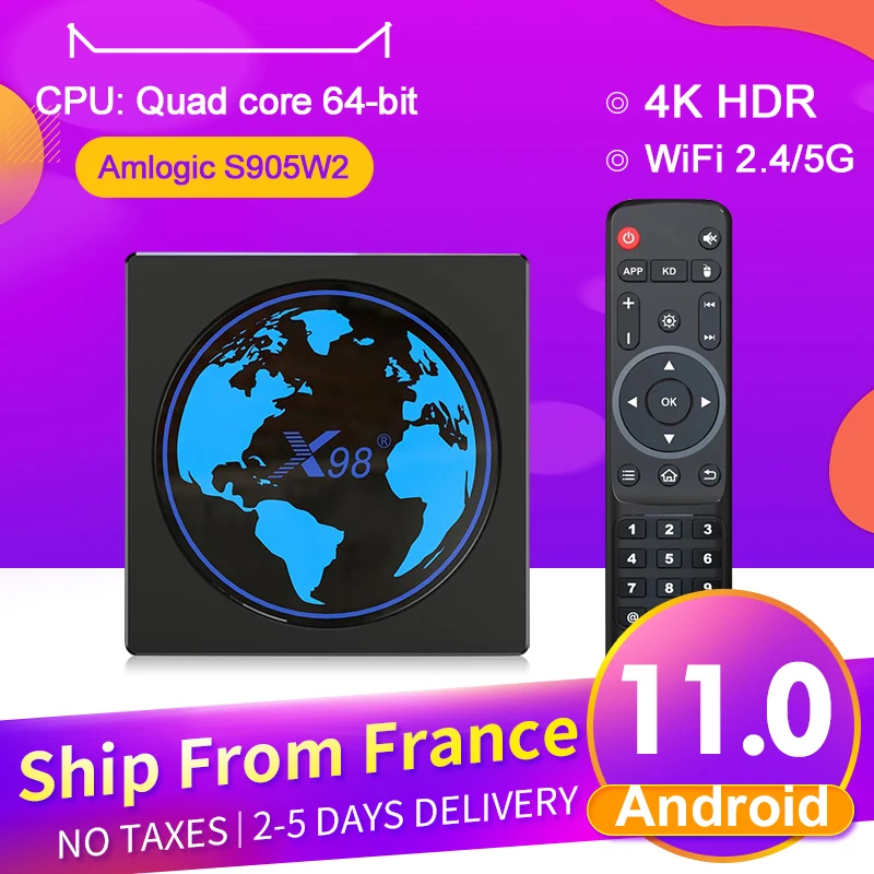 

X98 Mini Amlogic S905W2 H.265 Android Smart Iptv Box 4 Гб ОЗУ 64 Гб Поддержка 2,4g/Φ Wifi Smart Iptv Box Androird 11 2022 X98 Mini