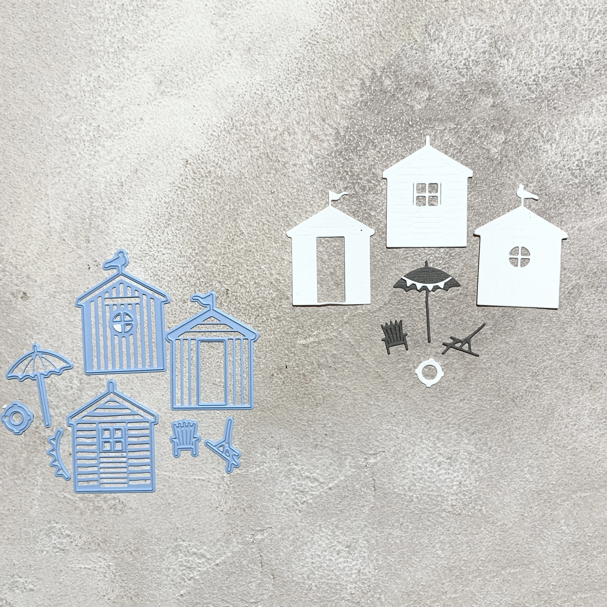 

Beach Bungalow Metal Cutting Dies 2022 New Scrapbooking Album Paper Decorative Crafts Card Embossing Templates