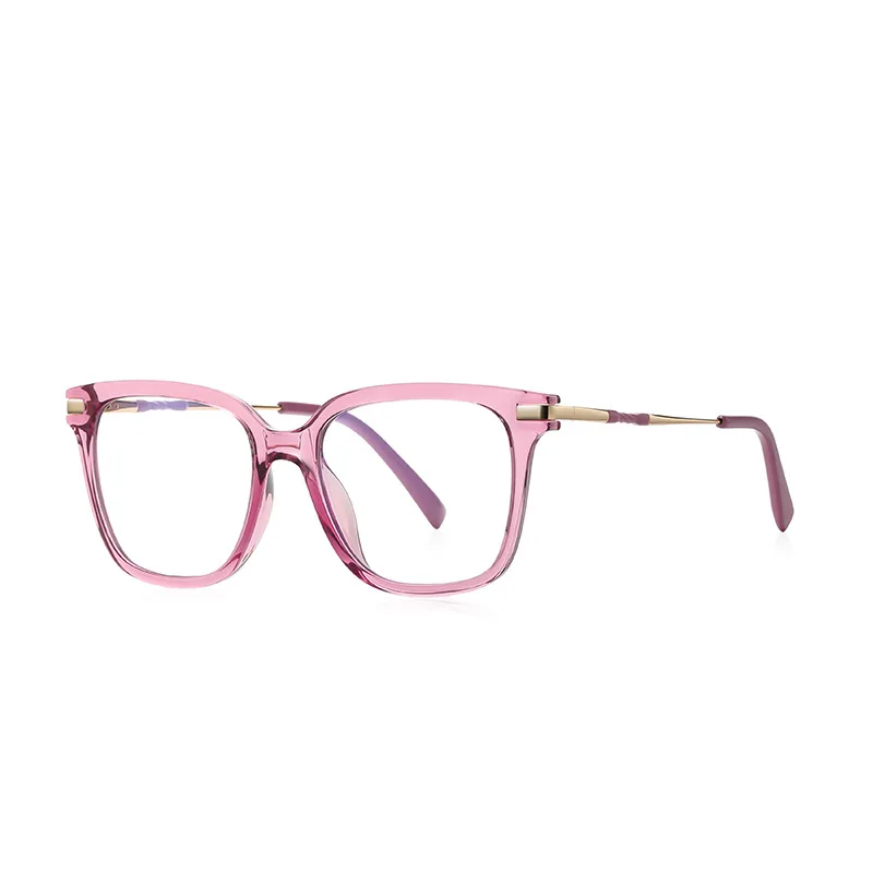 

New Fashion TR Anti Blue Light Retro Rivets Square Optical Glasses Frames Spring Hinge Double Colors Computer Eyeglasses