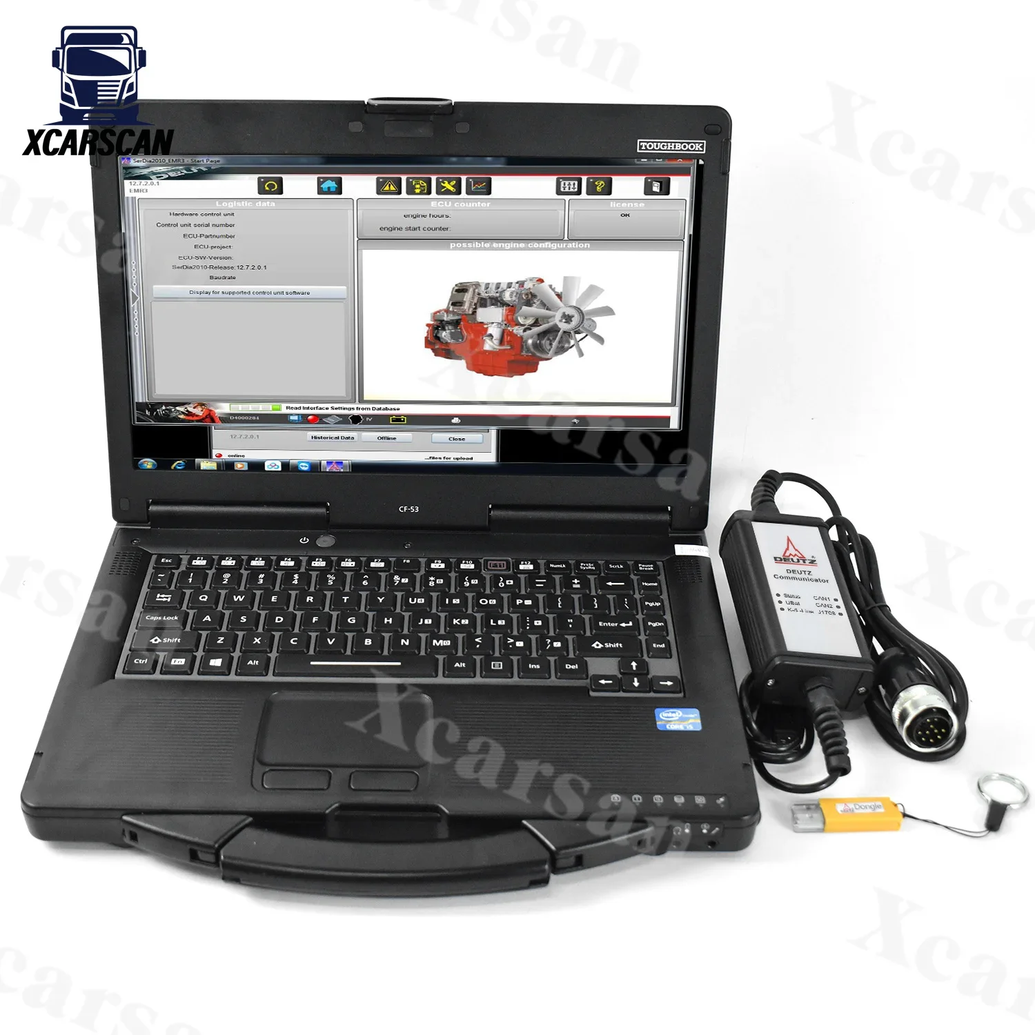 Для ноутбука Deutz serdia2010 CF53 decom Dongle EMR4 6 коммуникатор двигателя грузовик для