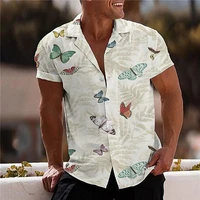 mens shirts butterfly 3d printed mens hawaiian shirts beach short sleeves fashion tops t shirts mens clothing shirts camisa