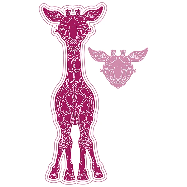 

Новый год 2022, разрезанный фотографический шаблон с изображением жирафа, животного, украшение для дневника, шаблон для тиснения, сделай сам, ...