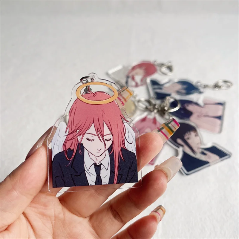 Брелок для ключей с японской мультяшной электрической пилой акриловый