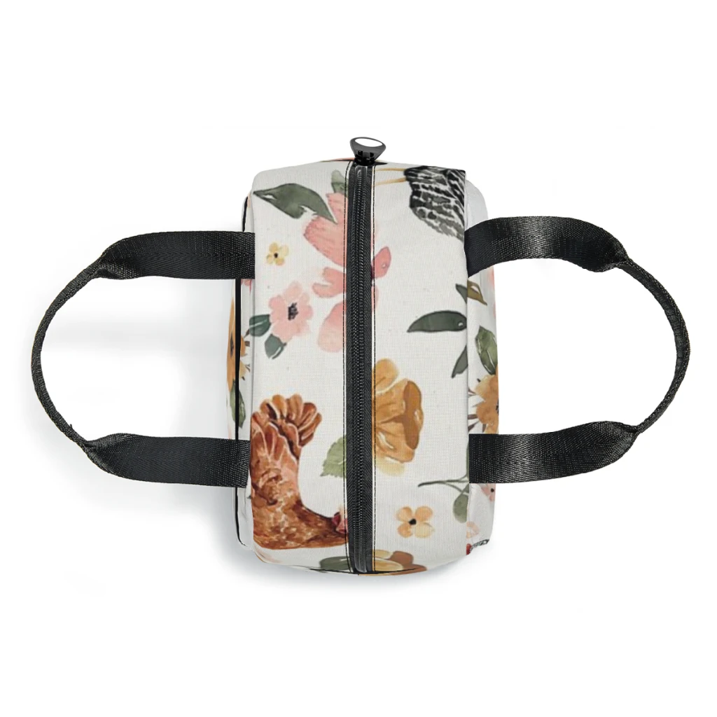 Сумка для обеда с акварельной курицей и цветочным принтом коллекция Charlotte Floral