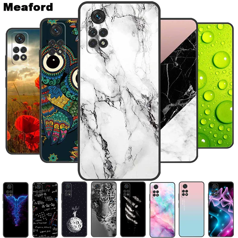 Чехол для Poco M4 Pro 4G мраморный Мягкий силиконовый чехол-накладка Xiaomi чехол