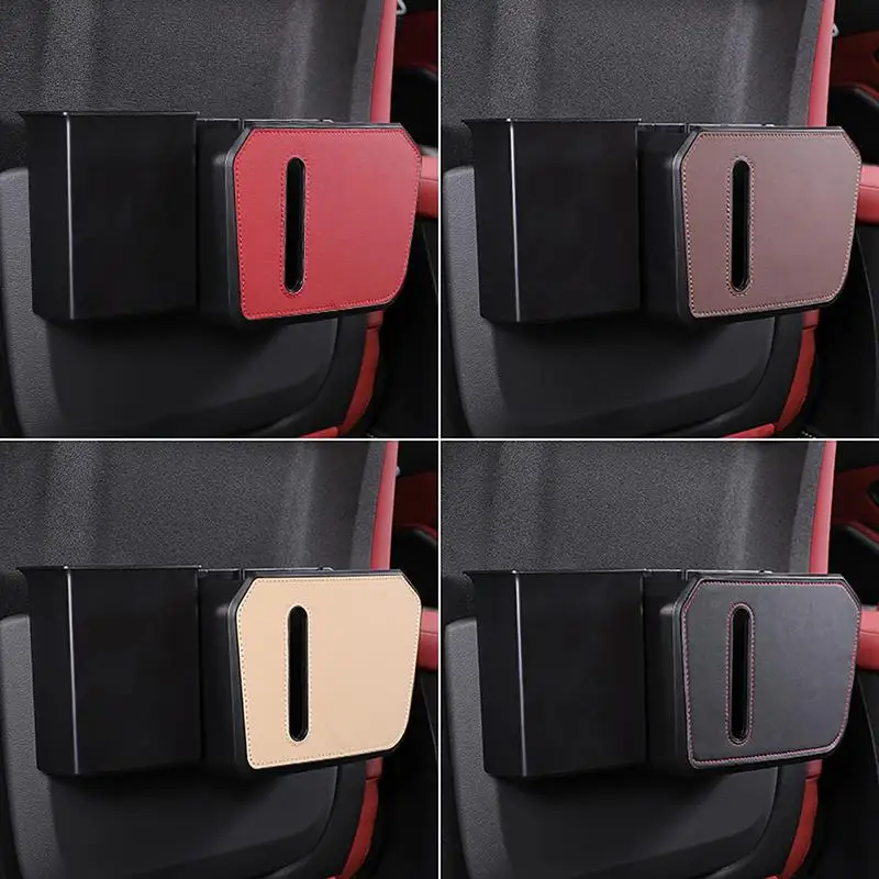 

Car Seat Back Tissue Holder Multifunctional Garbage Can Backseat Storage Holder Space-Saving Organizer With Cup Holder Travel