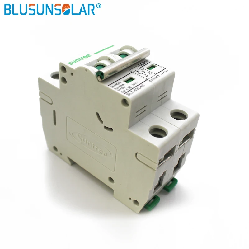 

20pcs 2 Pole 25A 32A 40A 50A 63A DC550V MCB Circuit Breaker Solar Energy Photovoltaic (pv) Solar Switch CE