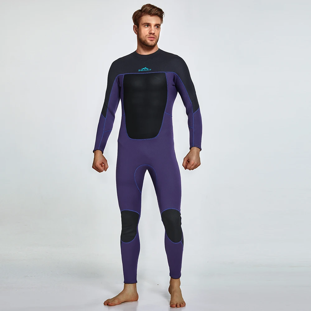 

3mm Neoprene Wetsuit Full Suit Scuba Diving Surfing Swimming Snorkeling Wet Suit Thermal Swimsuit Back/Front Zip 3XL Long Sleeve