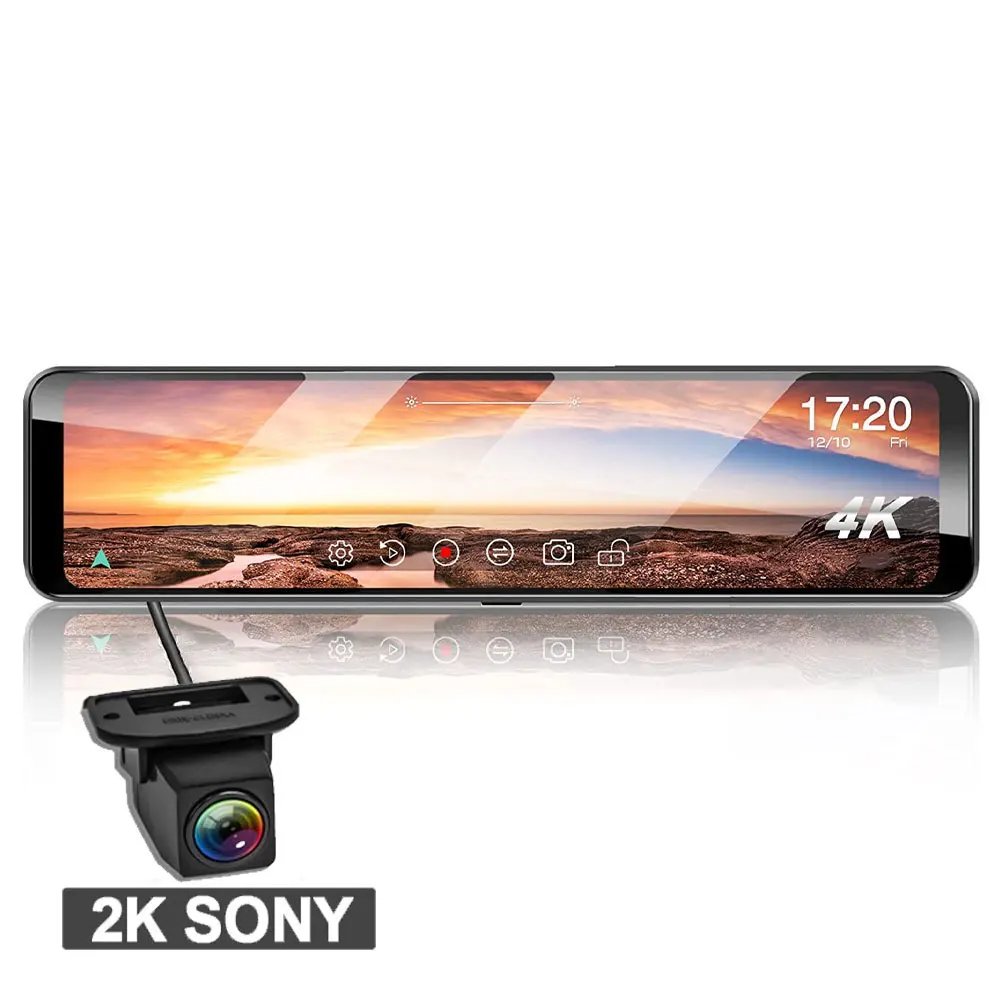 

M210 4K + 2K Dash cam GPS WIFI Front SONY IMX415 Rear View Mirror Video Recorder SONY IMX307 Back Camera Registra Car Dvr