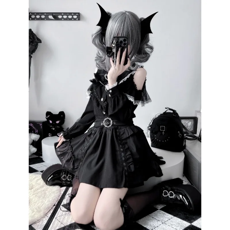 Японский стиль Rojita Original Mine Series Mass Production Блузка с открытыми плечами и длинными