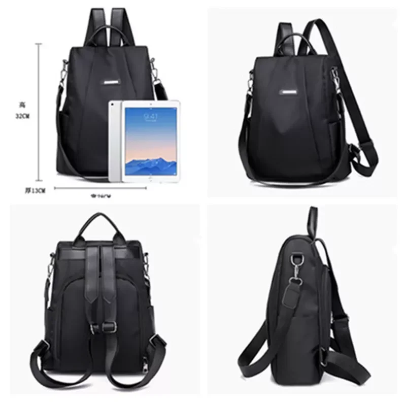 Anti-theft Backpack Waterproof Fabric Large Female Shoulder Bag Oxford Large Capacity Simple Style Casual Mochila Travel