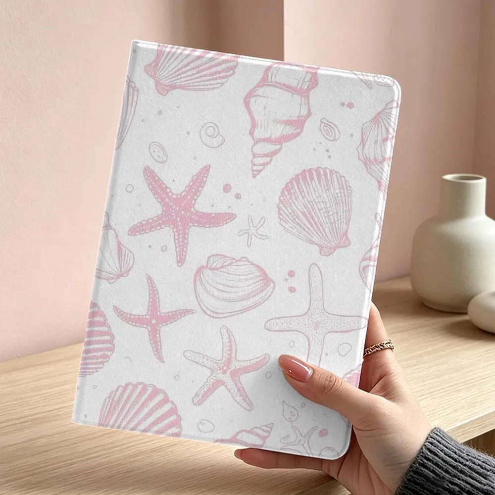 Мягкий чехол для планшетов Samsung Galaxy Tab S11 S10 S9 S8 S7 S6 A11 A9 A8 A7 Ultra Lite FE Plus с рисунком розовой морской звезды и черепахи (art.: 3920db5ed52ca) - 3920db5ed52ca